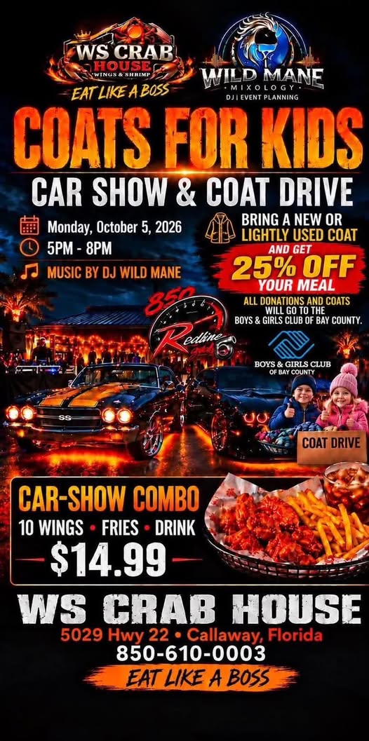 Flyer for Coats For Kids Car Show & Coat Drive
