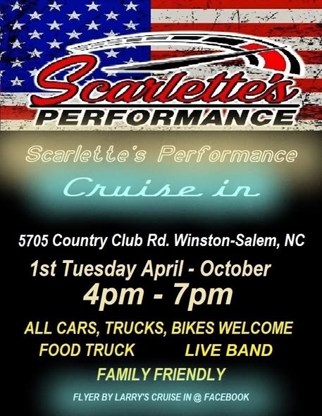 Flyer for Scarlette's Performance Cruise In