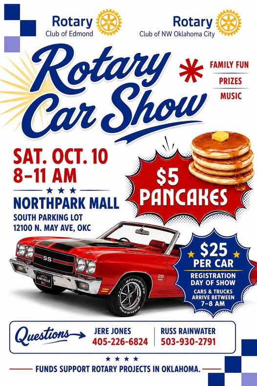 Flyer for Rotary Car Show