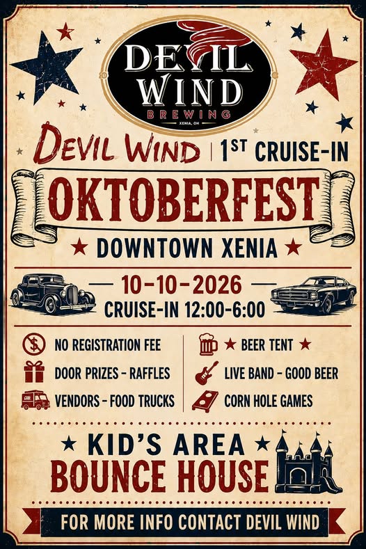 Flyer for Devil Wind 1st Cruise-In Oktoberfest