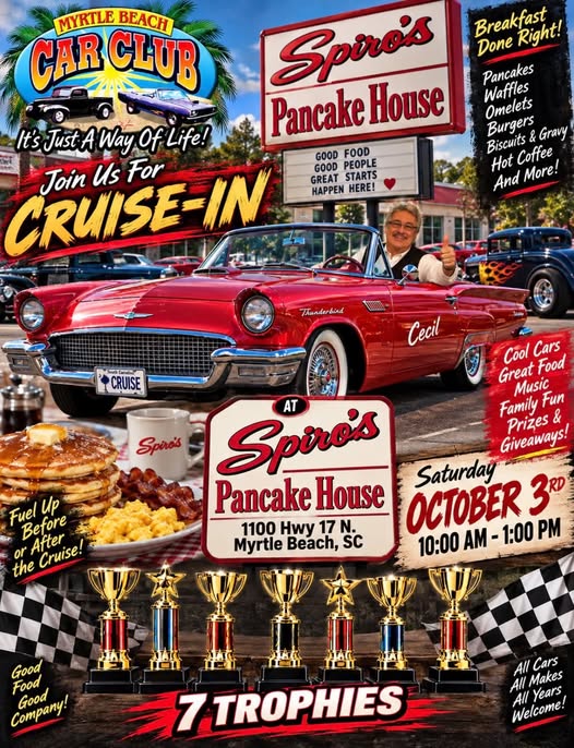 Flyer for Myrtle Beach Car Club Cruise-In