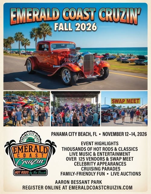 Flyer for Emerald Coast Cruzin' Fall 2026