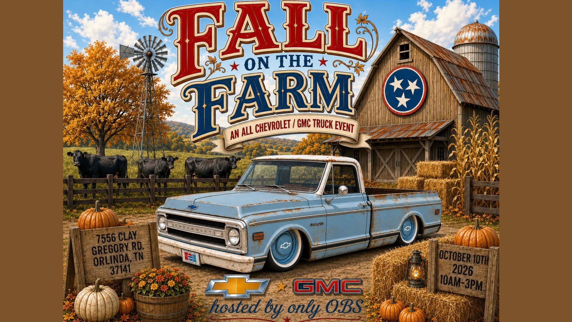 Flyer for Fall on the Farm - An All Chevrolet / GMC Truck Event
