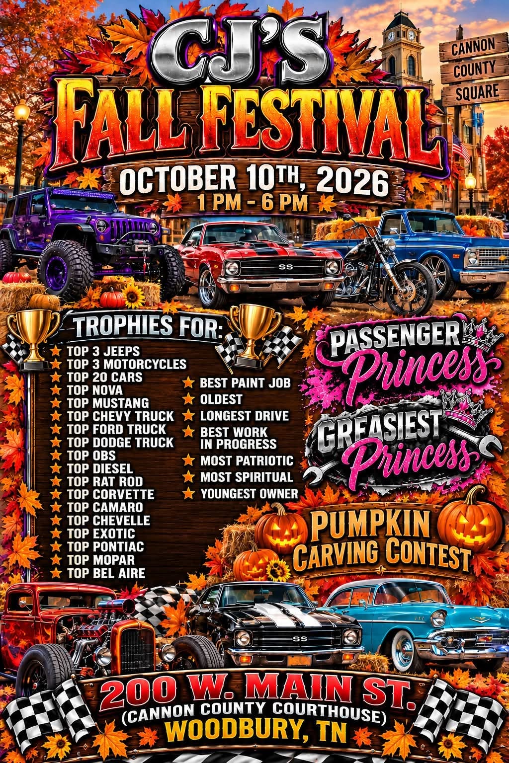 Flyer for CJ's Fall Festival