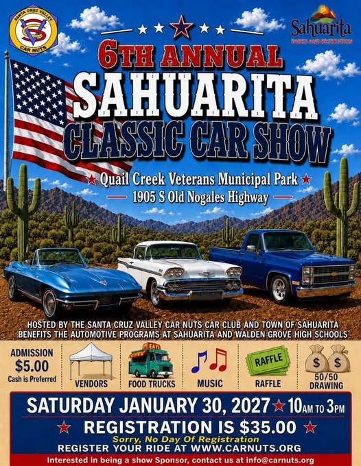 Flyer for 6th Annual Sahuarita Classic Car Show