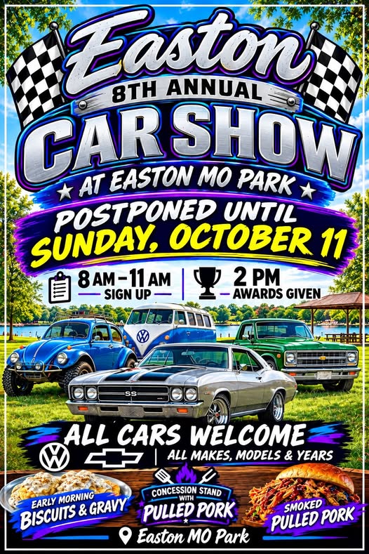 Flyer for Easton 8th Annual Car Show