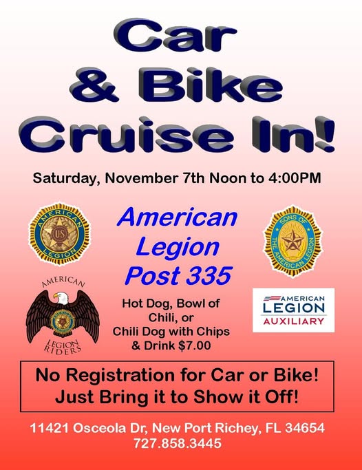 Flyer for Car & Bike Cruise In