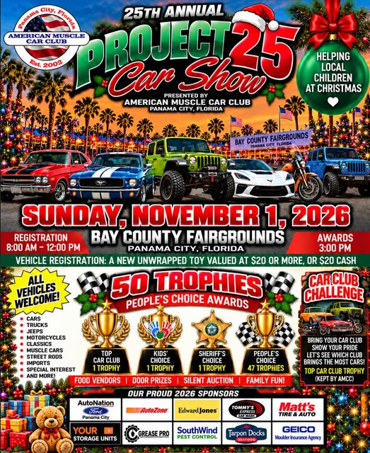 Flyer for 25th Annual Project 25 Car Show