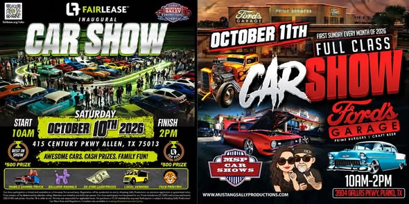 Flyer for Ford's Garage Full Class Car Show