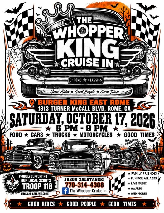 Flyer for The Whopper King Cruise In
