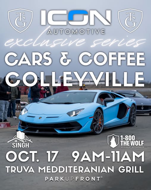 Flyer for Cars & Coffee Colleyville