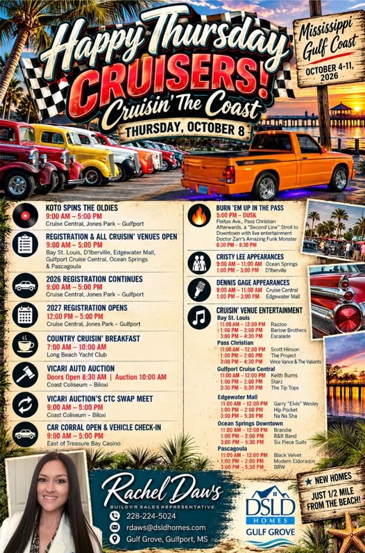 Flyer for Happy Thursday Cruisers - Cruisin' The Coast