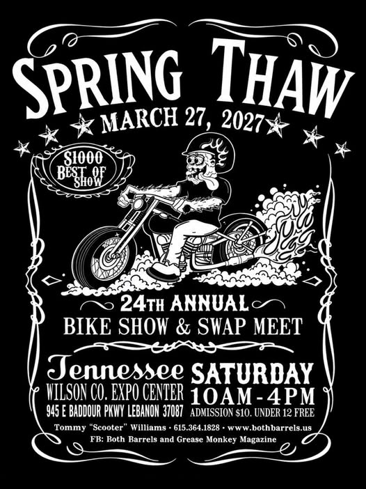 Flyer for Spring Thaw 24th Annual Bike Show & Swap Meet