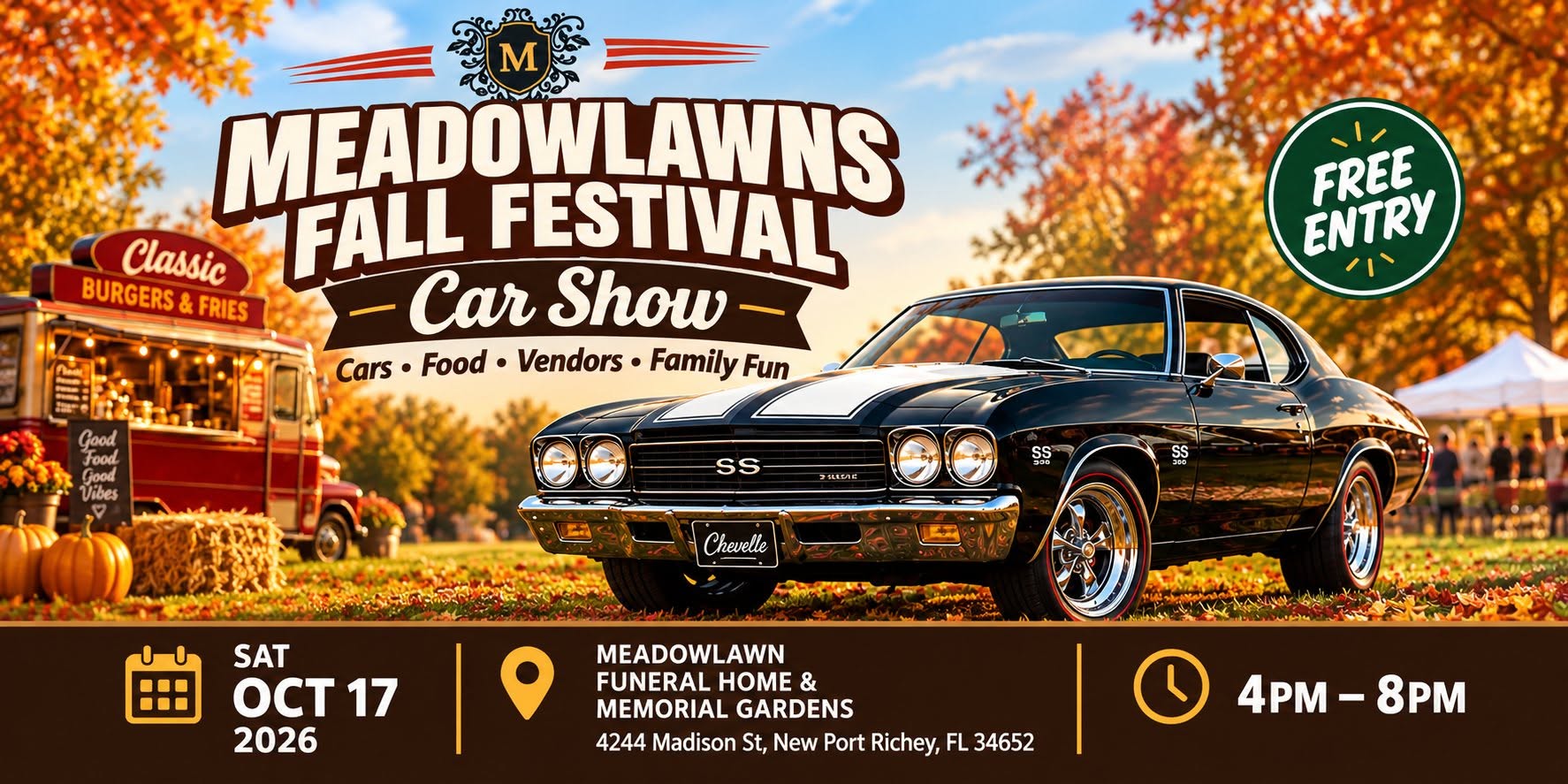 Flyer for Meadowlawns Fall Festival Car Show