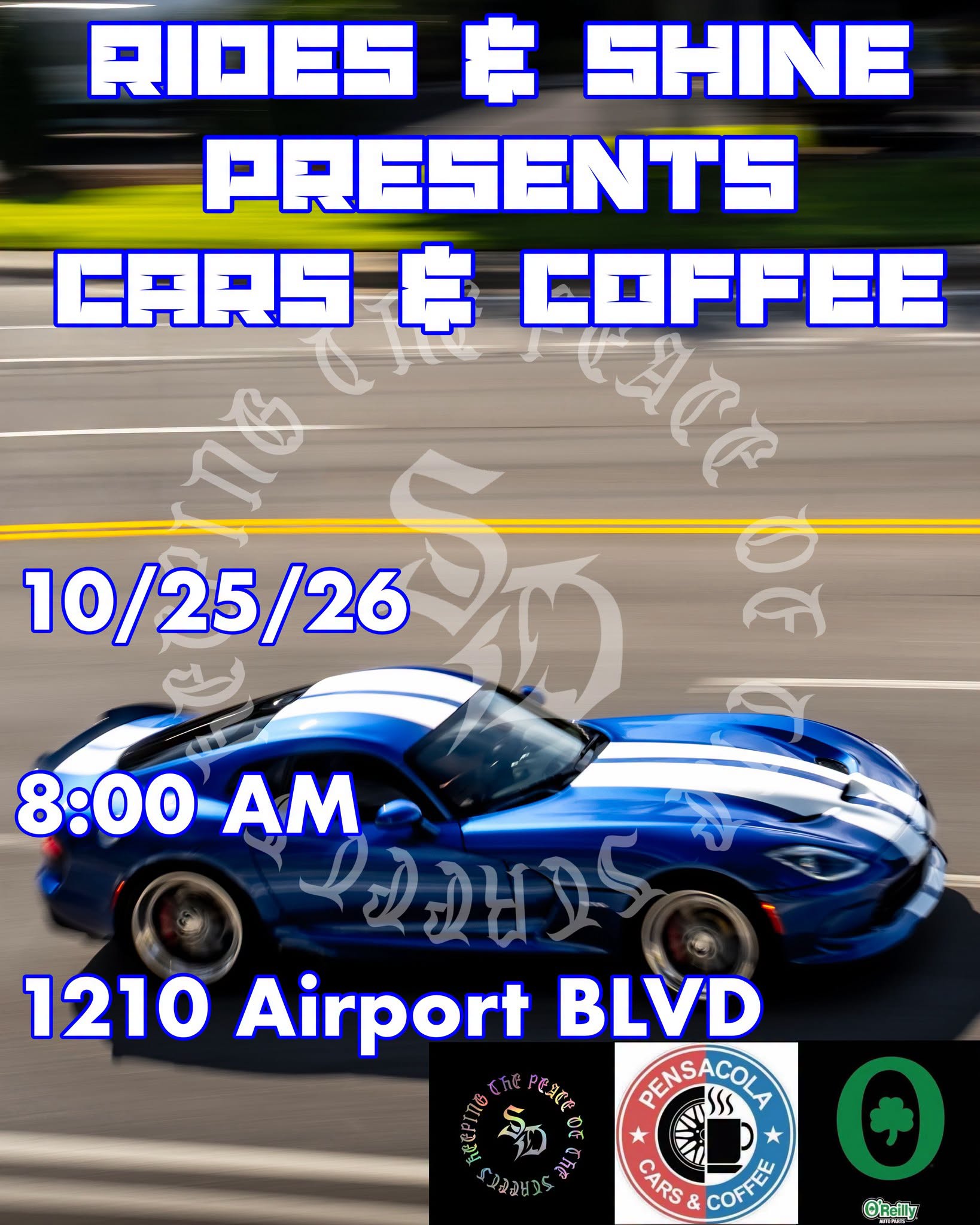 Flyer for Rides & Shine Presents Cars & Coffee
