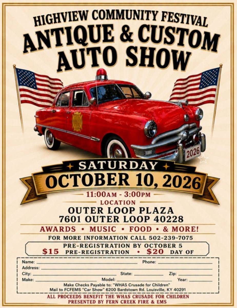 Flyer for Highview Community Festival Antique & Custom Auto Show