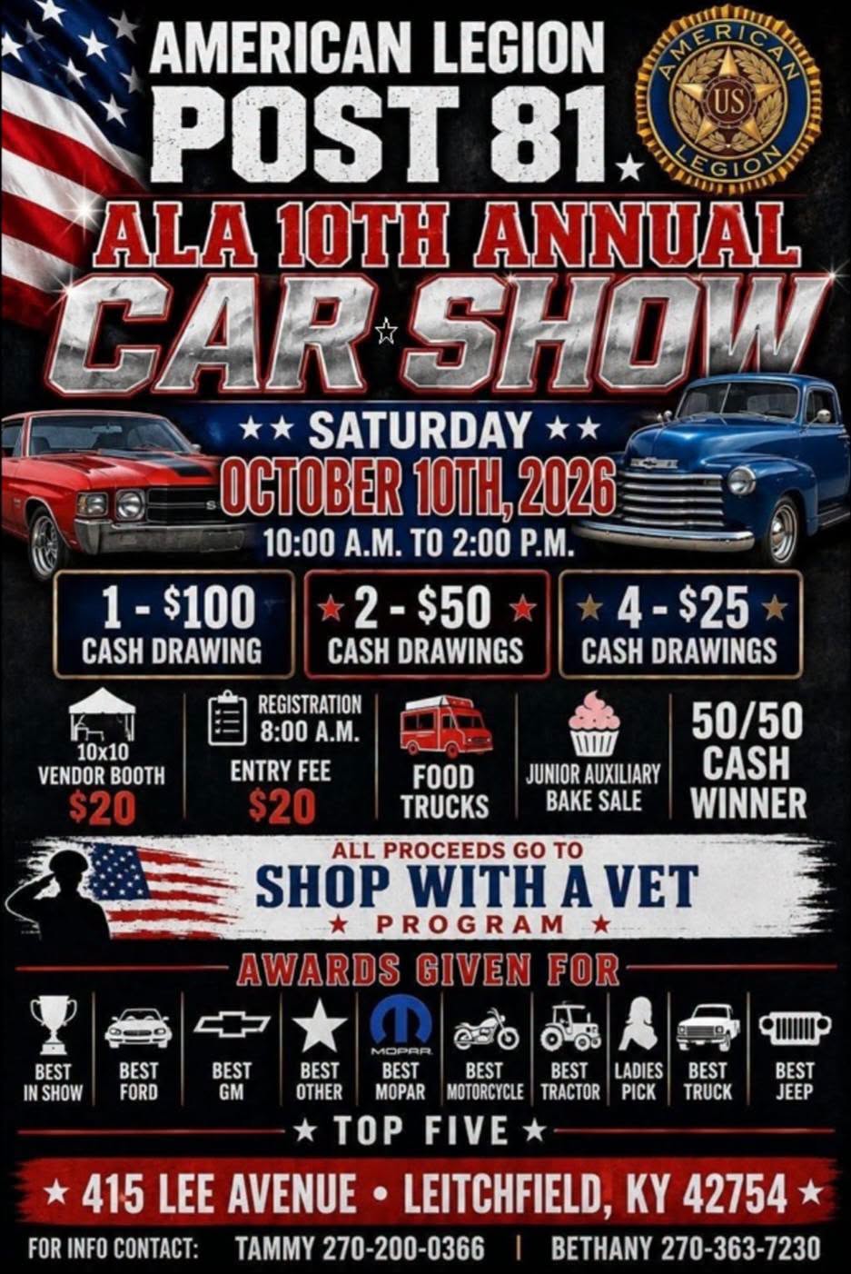 Flyer for ALA 10th Annual Car Show