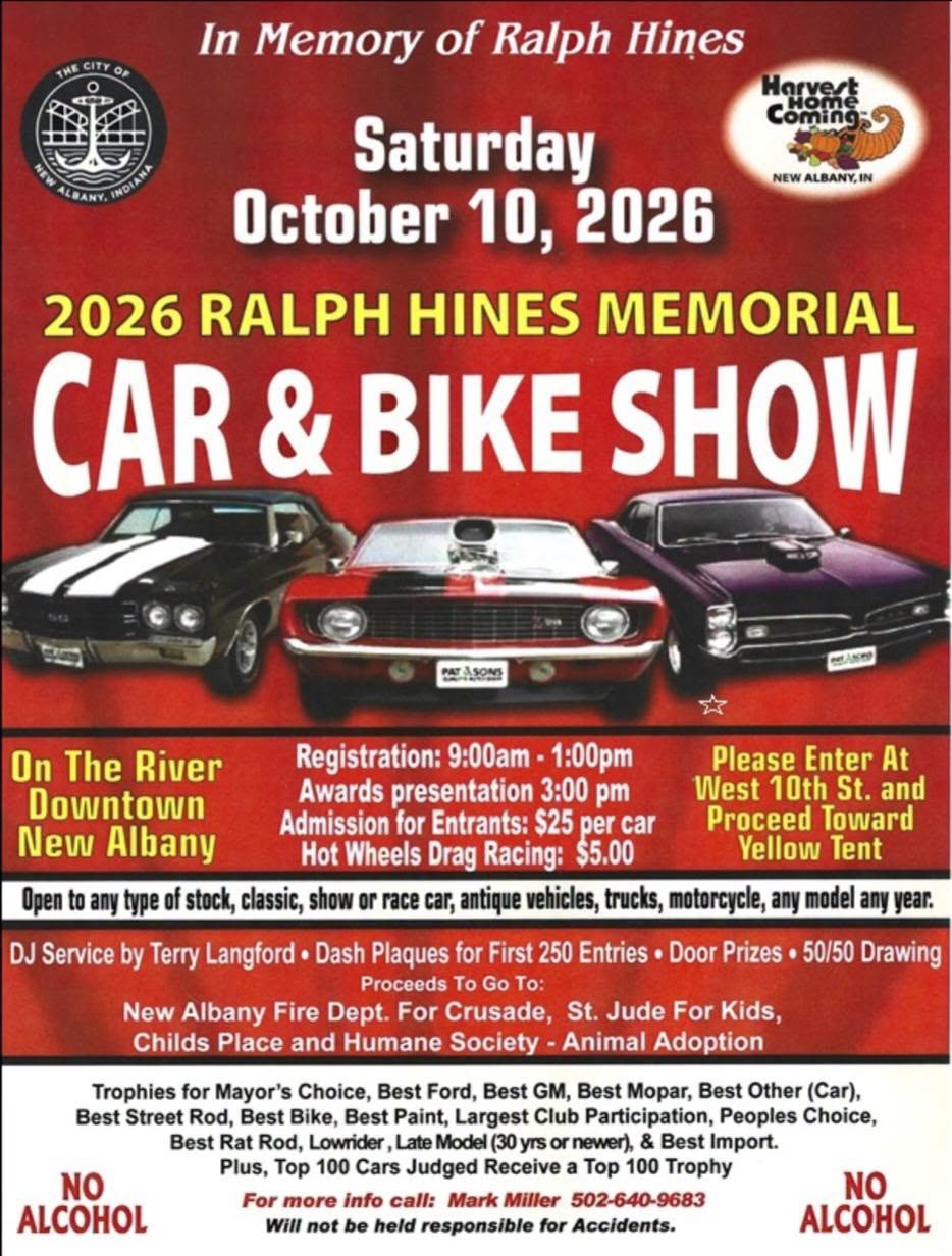 Flyer for 2026 Ralph Hines Memorial Car & Bike Show