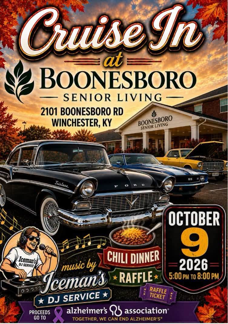 Flyer for Cruise In at Boonesboro Senior Living