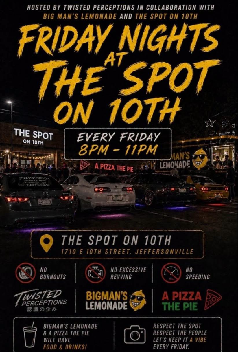 Flyer for Friday Nights at The Spot on 10th
