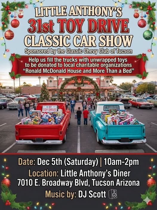 Flyer for Little Anthony's 31st Toy Drive Classic Car Show
