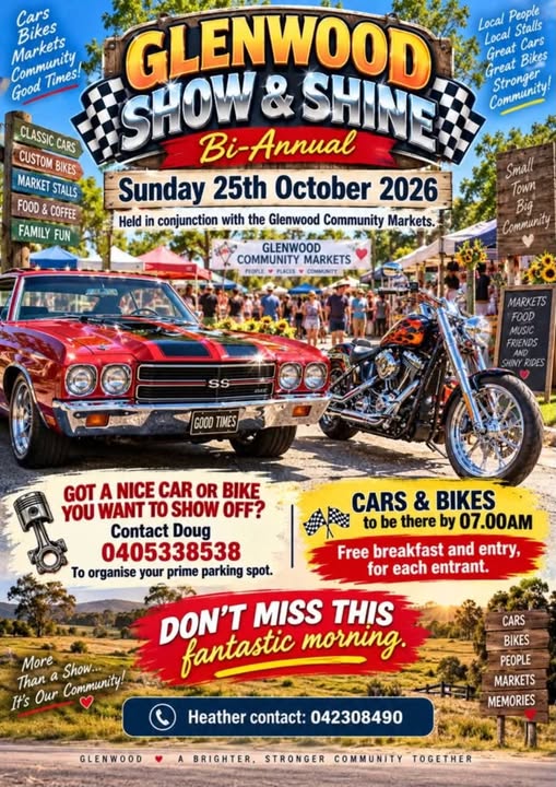 Flyer for Glenwood Show & Shine Bi-Annual