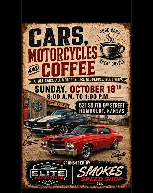 Flyer for Cars, Motorcycles and Coffee