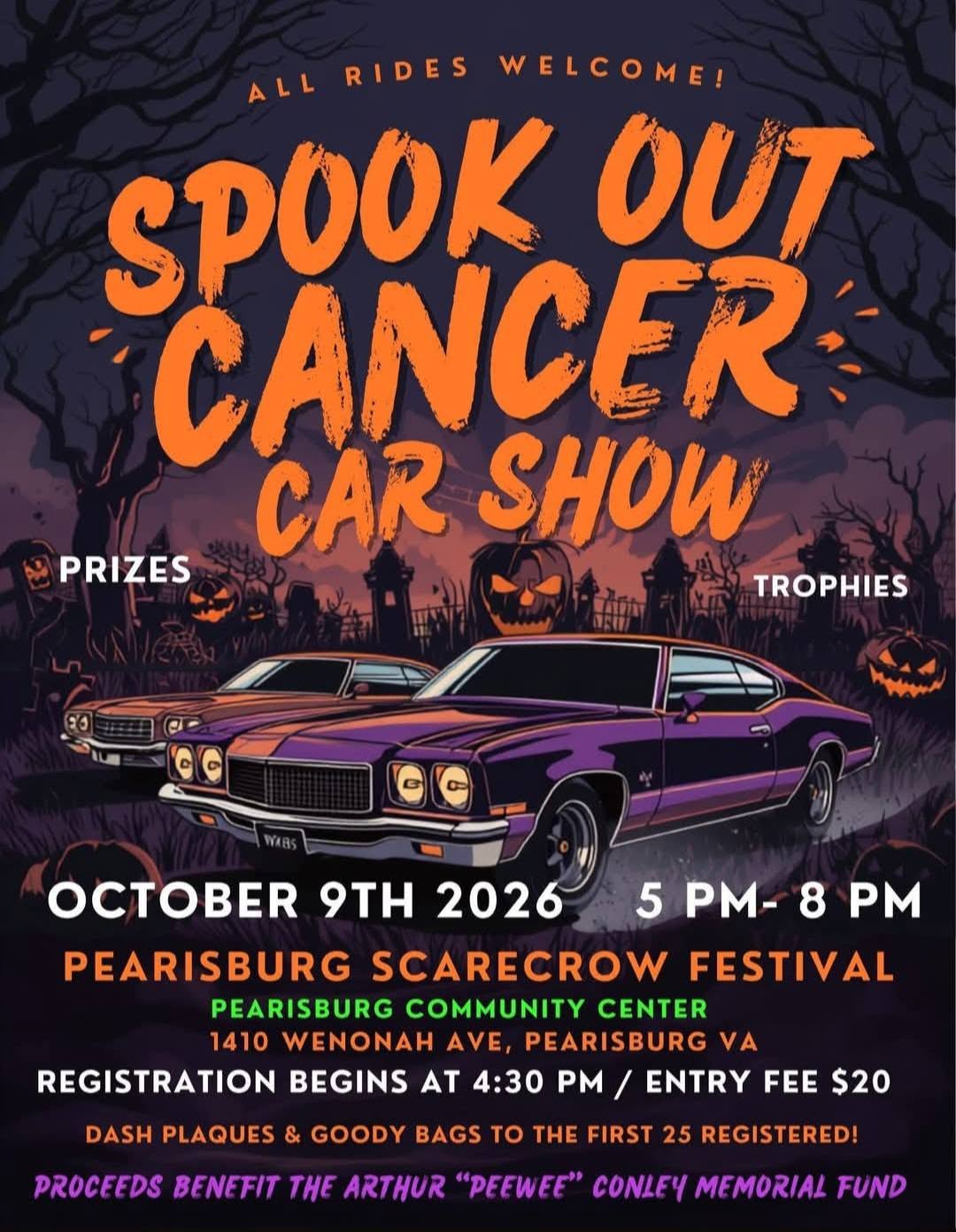Flyer for Spook Out Cancer Car Show