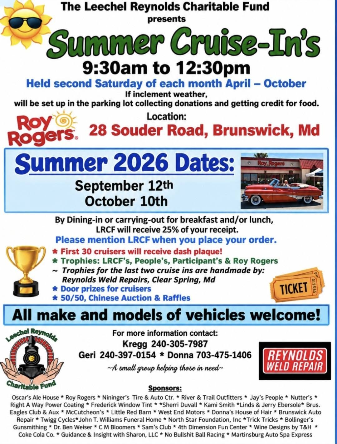 Flyer for Summer Cruise-In's