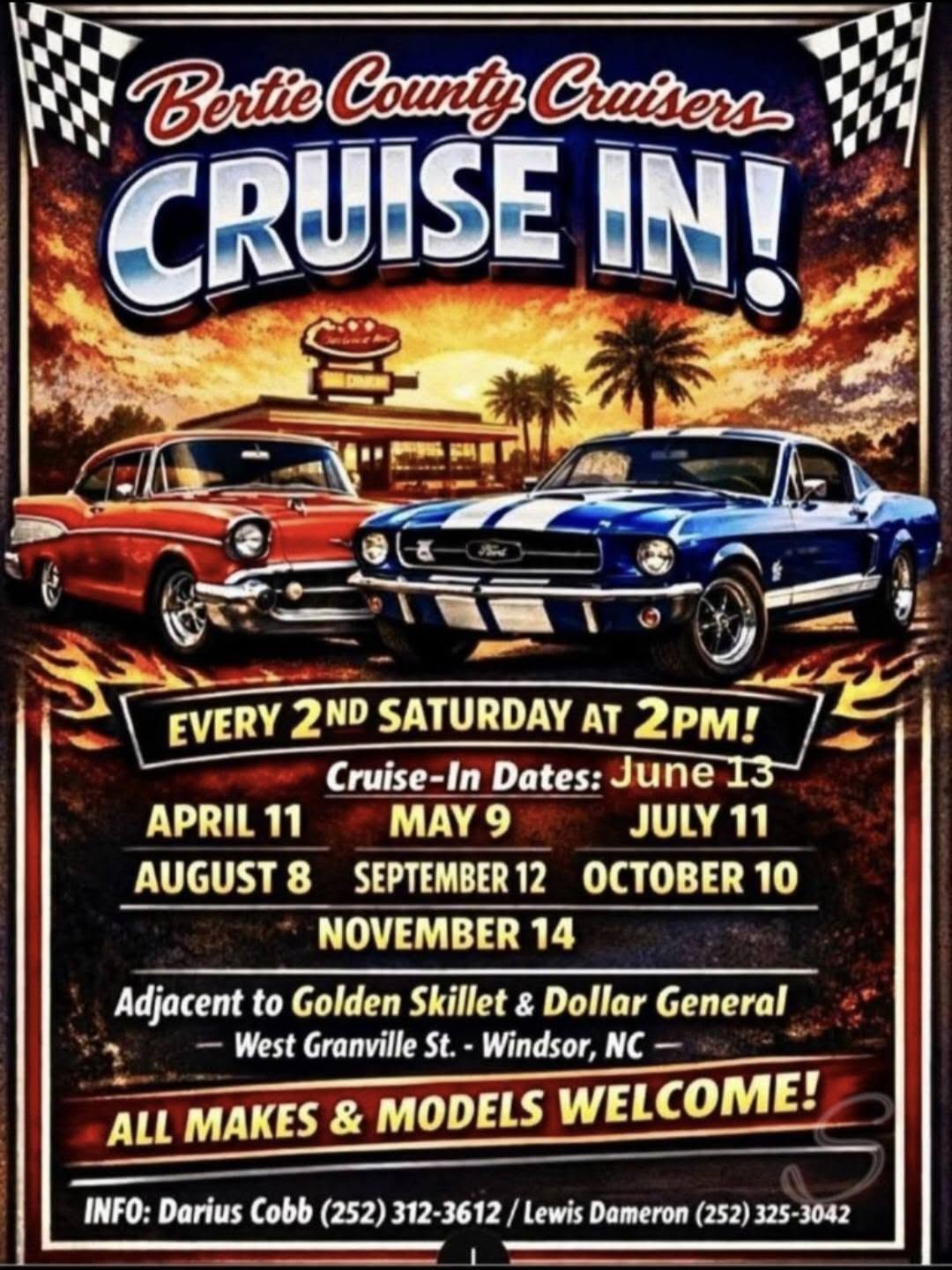 Flyer for Bertie County Cruisers Cruise In