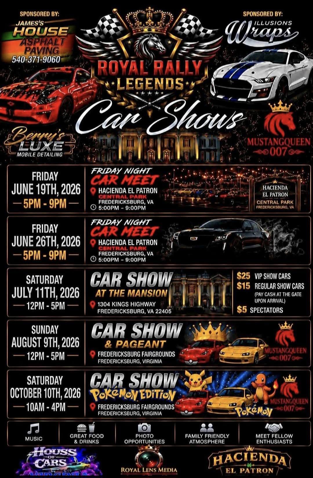 Flyer for Royal Rally Legends Car Meet