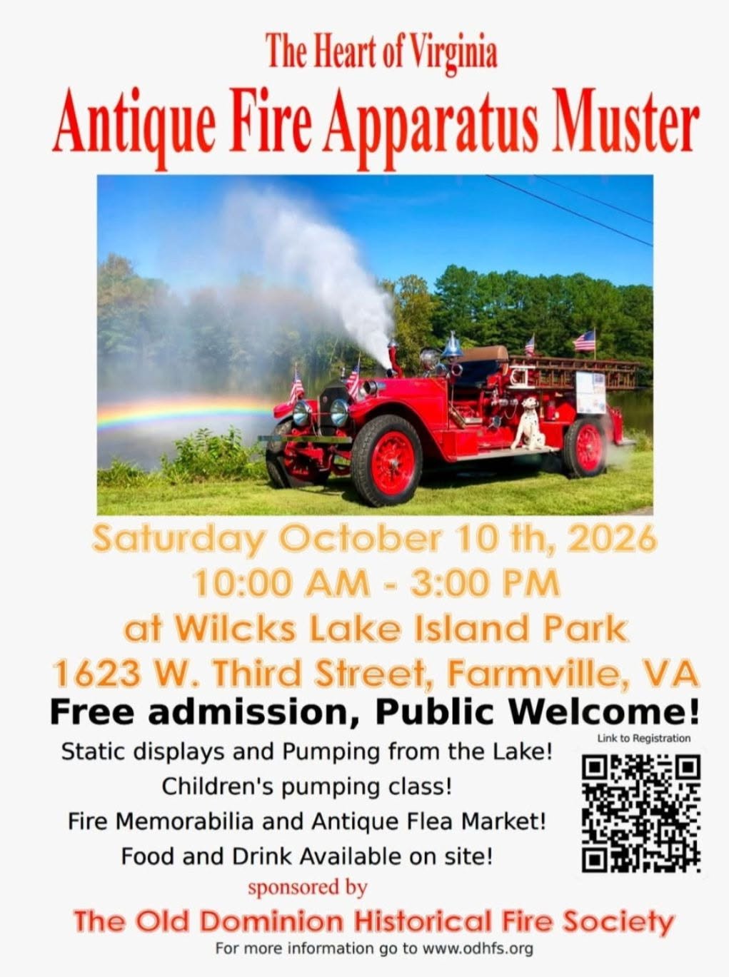 Flyer for The Heart of Virginia Antique Fire Apparatus Muster