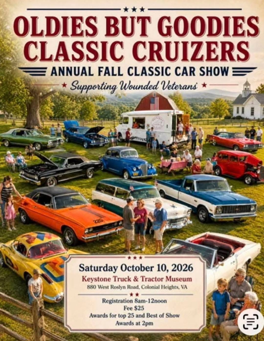 Flyer for Oldies But Goodies Classic Cruizers Annual Fall Classic Car Show