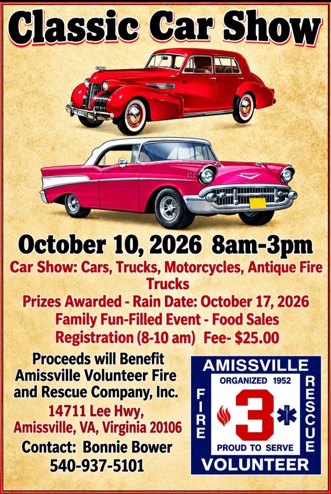 Flyer for Classic Car Show
