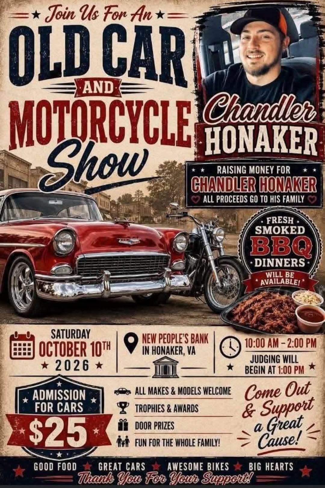 Flyer for Old Car and Motorcycle Show