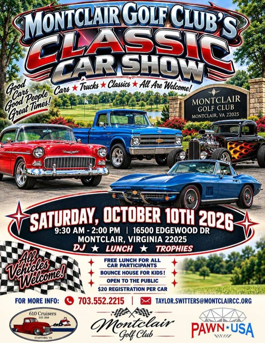 Flyer for Montclair Golf Club's Classic Car Show
