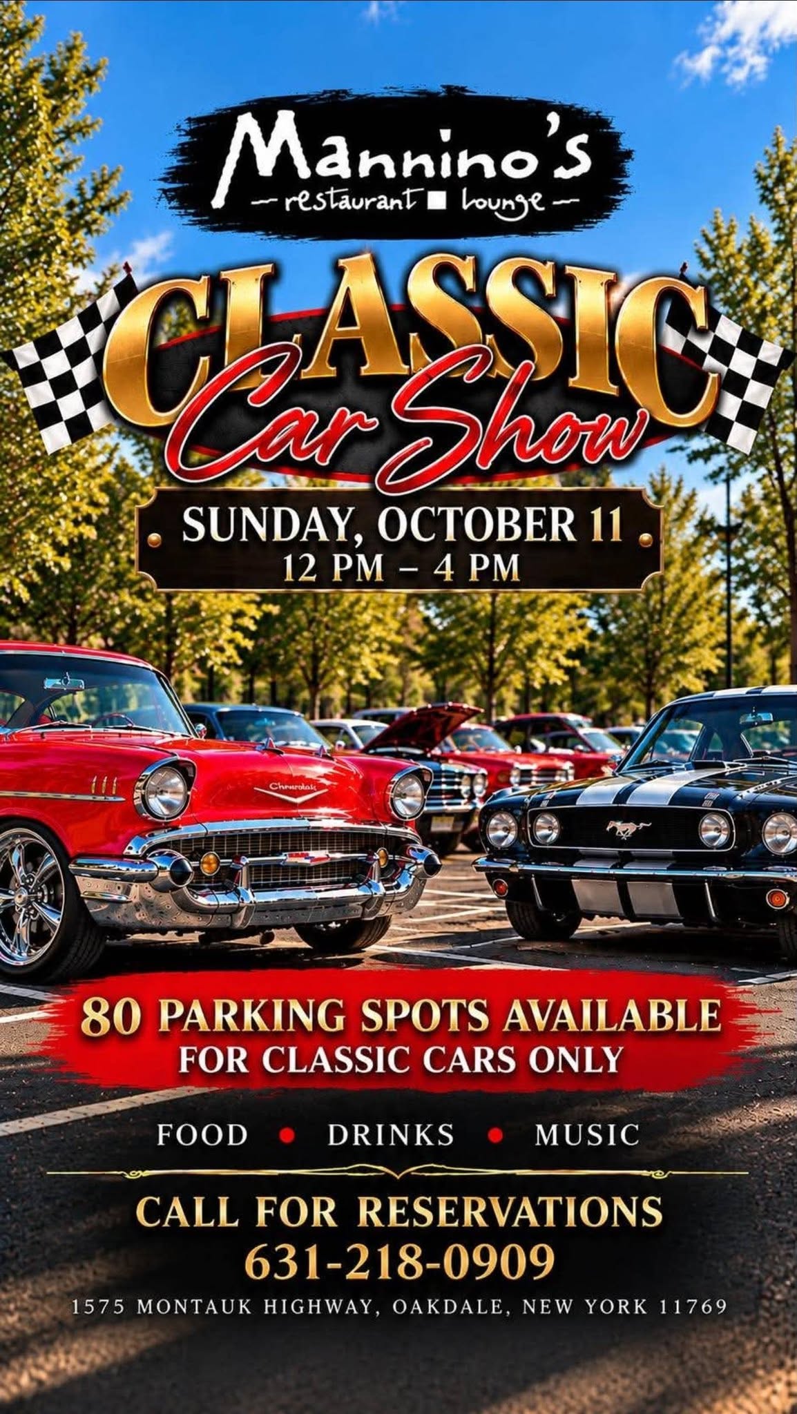 Flyer for Mannino's Classic Car Show