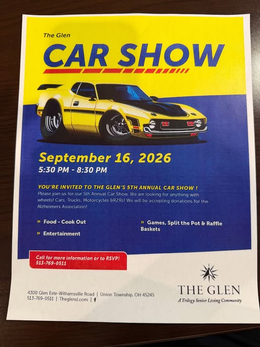 Flyer for The Glen Car Show