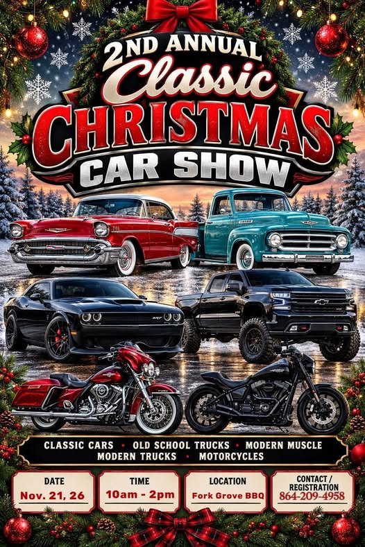 Flyer for 2nd Annual Classic Christmas Car Show