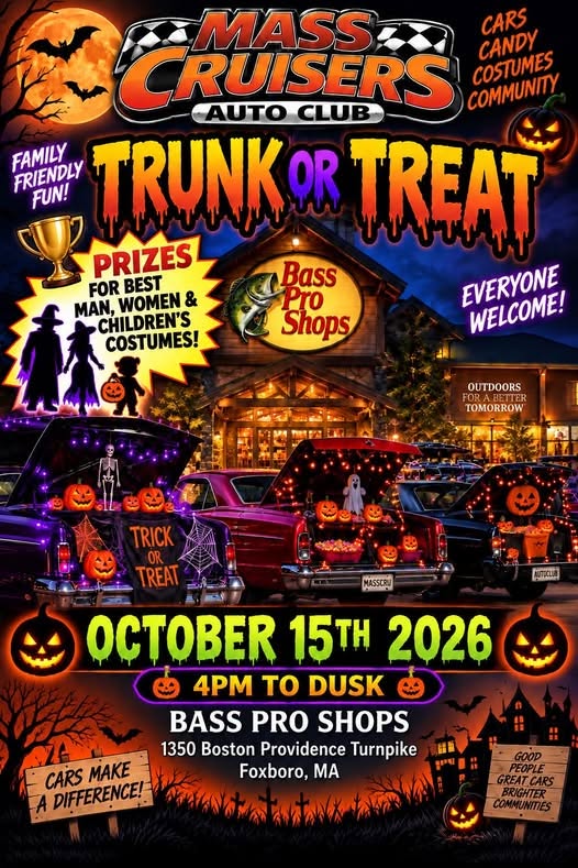 Flyer for Mass Cruisers Auto Club Trunk or Treat
