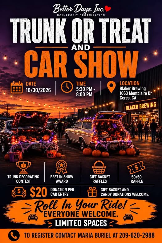 Flyer for Trunk or Treat and Car Show