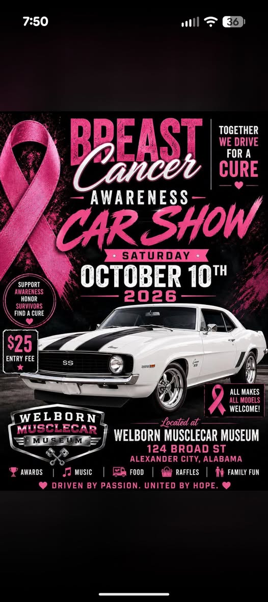 Flyer for Breast Cancer Awareness Car Show