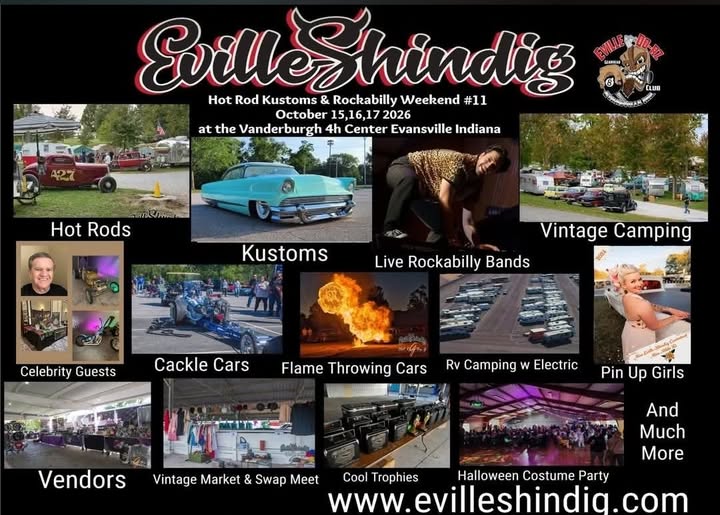 Flyer for Eville Shindig Hot Rod Kustoms & Rockabilly Weekend #11