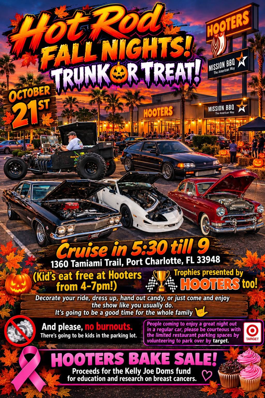 Flyer for Hot Rod Fall Nights Trunk or Treat