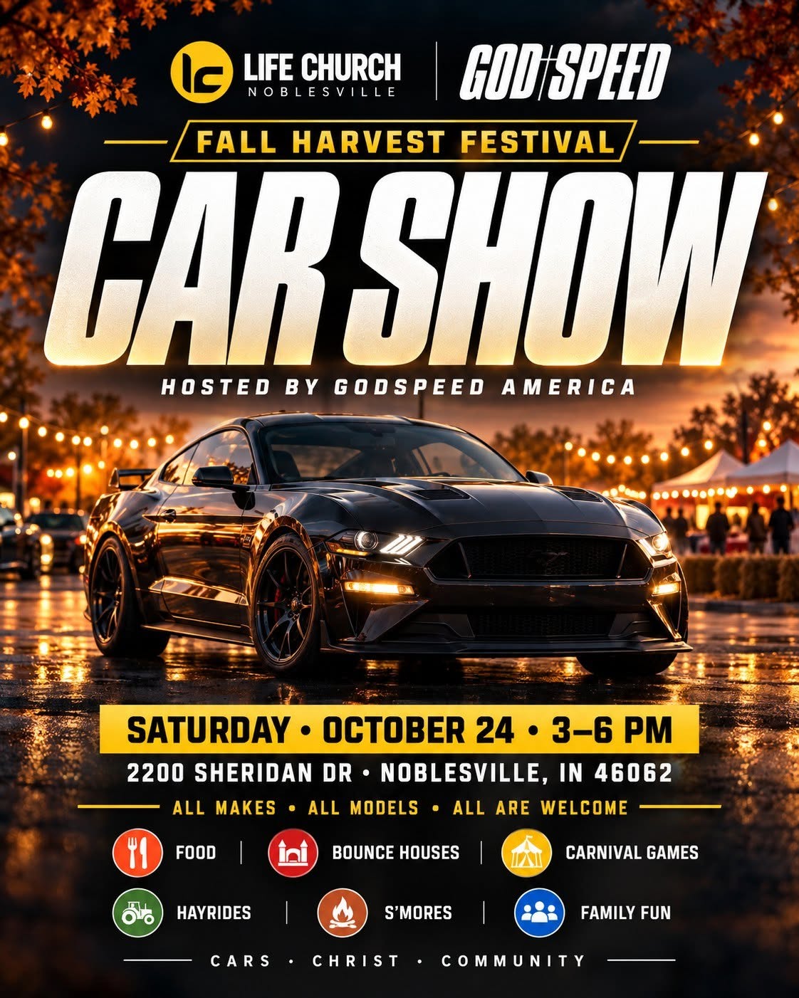 Flyer for Fall Harvest Festival Car Show