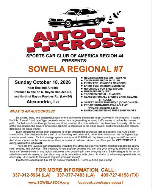 Flyer for SOWELA REGIONAL #7