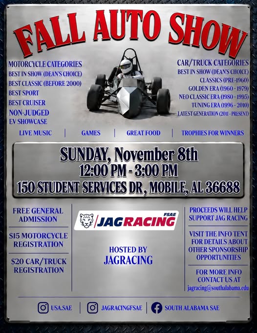 Flyer for Fall Auto Show