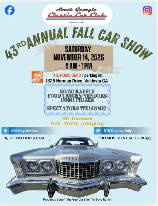 Flyer for 43rd Annual Fall Car Show
