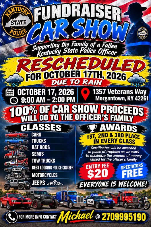 Flyer for Kentucky State Police Fundraiser Car Show