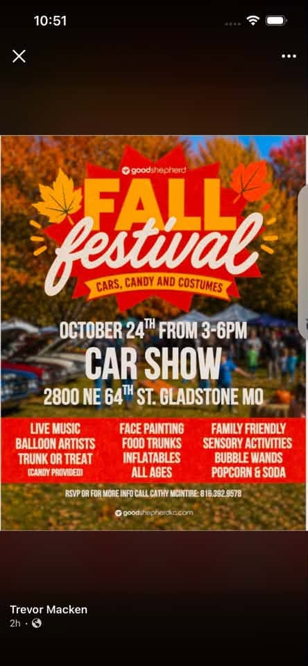 Flyer for Good Shepherd Fall Festival Car Show